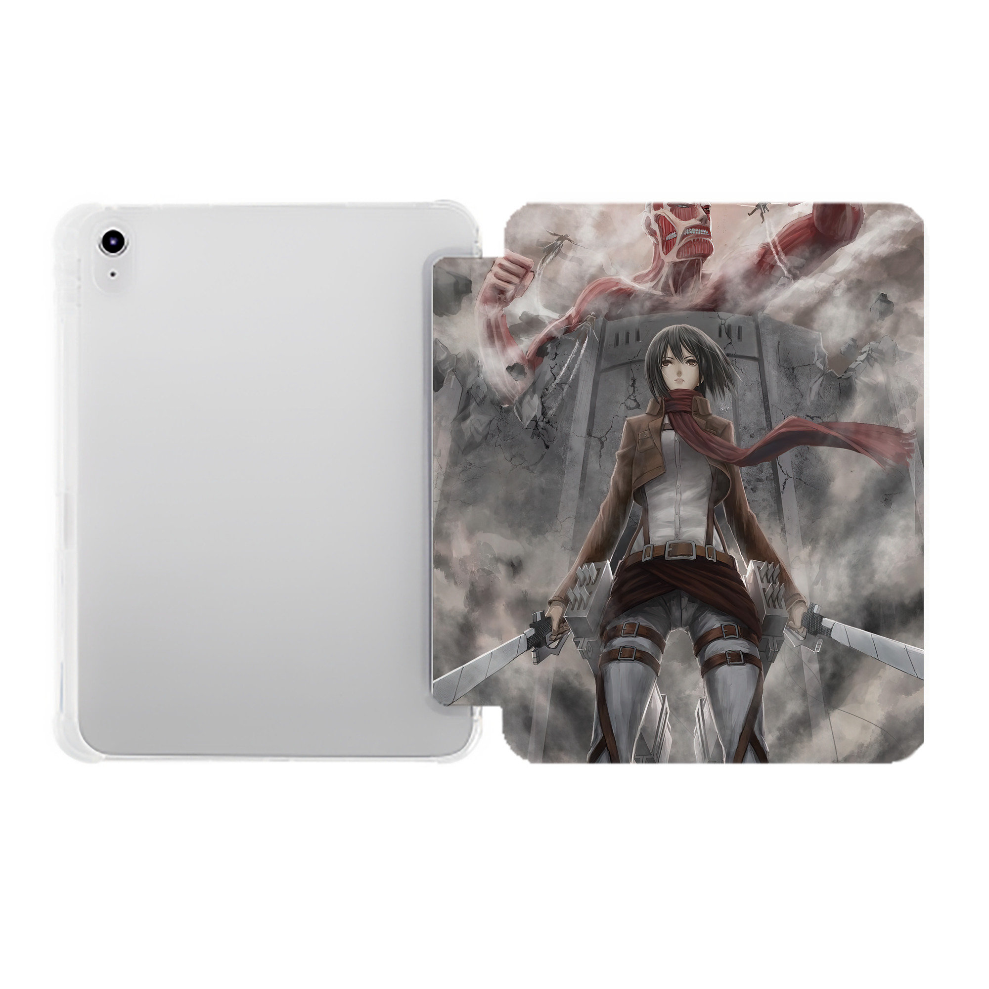 （画像用） 進撃の巨人 Attack on Titan IPad ケース ペン収納付き 三つ折りスタンド PUレザー×シリコン 対応機種9.5/10.5/10.9インチ